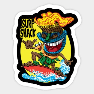 Surf Shack Tiki Surfer Sticker